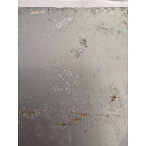 Vintage Ohio Art Co Metal Recipe Box With Blue Floral Lid Design & Recipe Cards - Picture 9 of 13